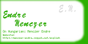 endre menczer business card